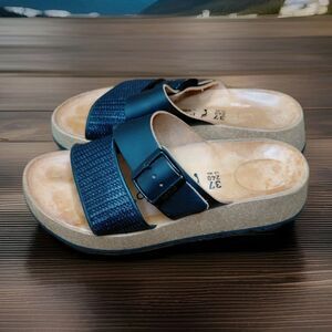 Birkenstock Papillio Almina Nubuck Leather Platform Sandal Black EU 37/US 6/6.5